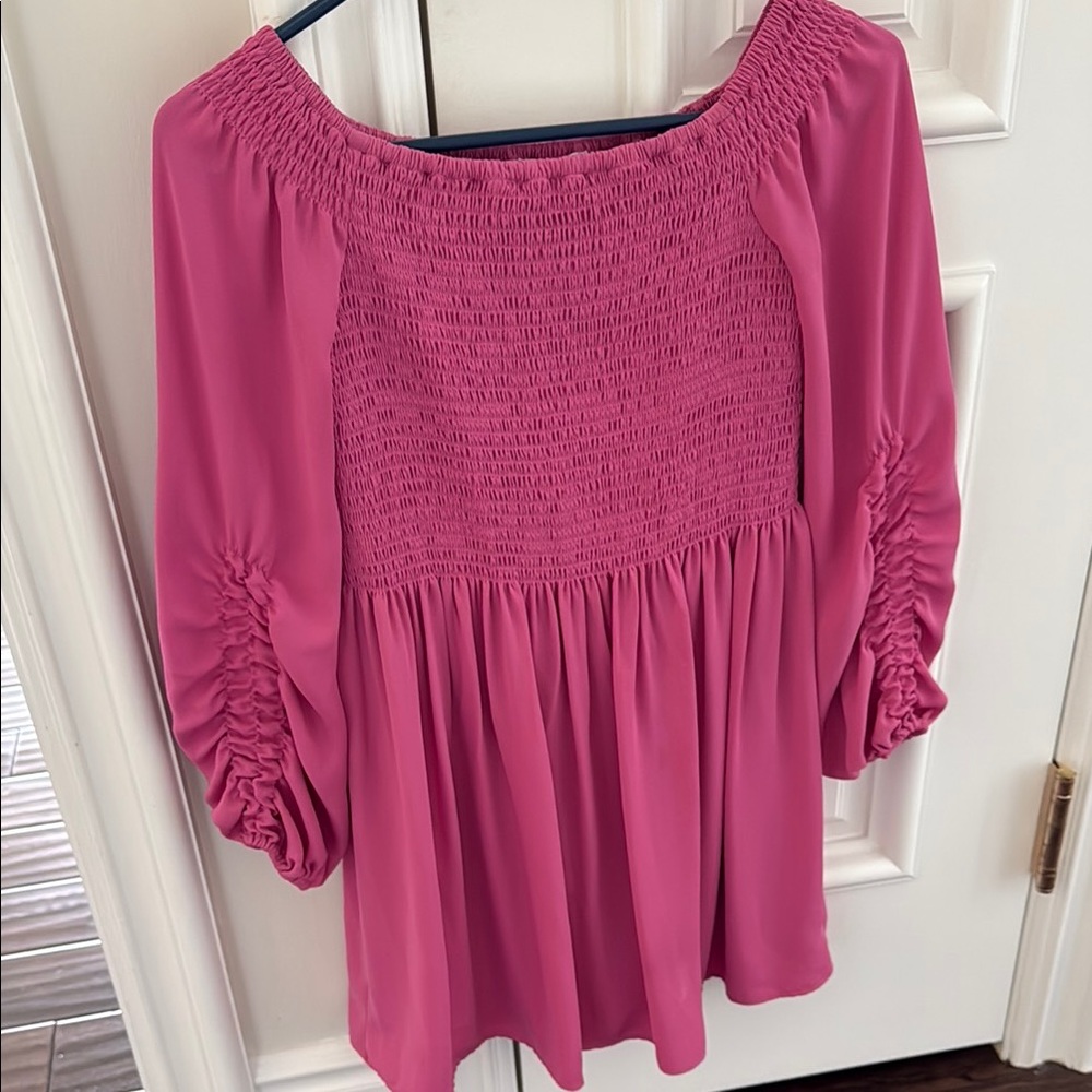 Elegant Pink smocked dress